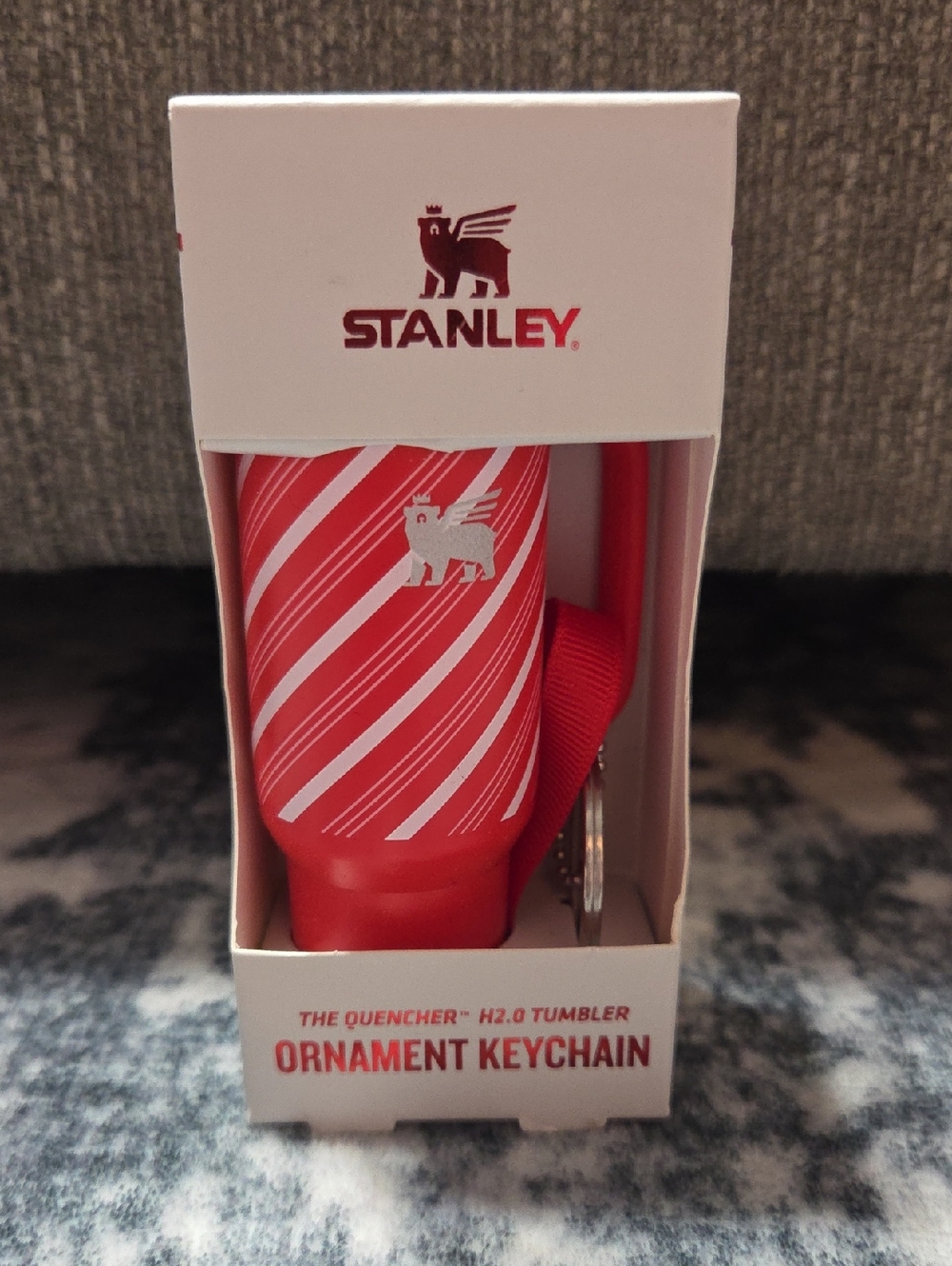 Stanley Red & White Ornament Keychain Tumbler Charm